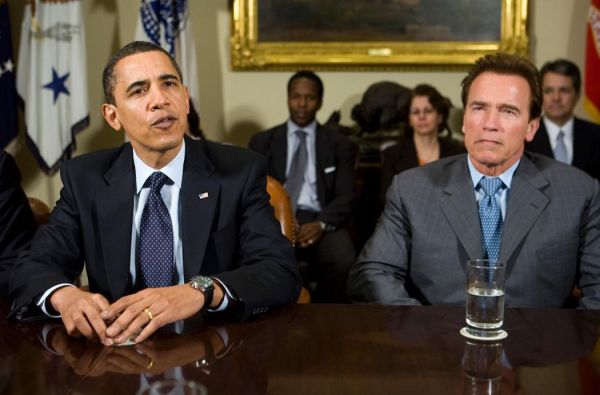Arnold a Barack Obama